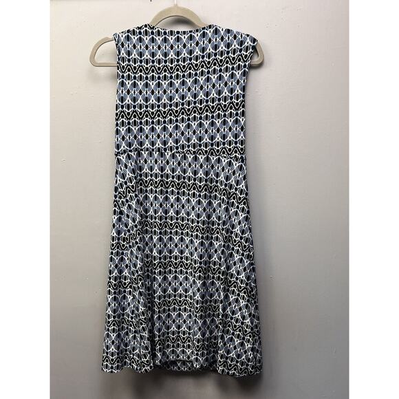 Soma Sleeveless Dress Womens Small Blue White Stretch Surplice Twist Front‎ - Picture 2 of 5